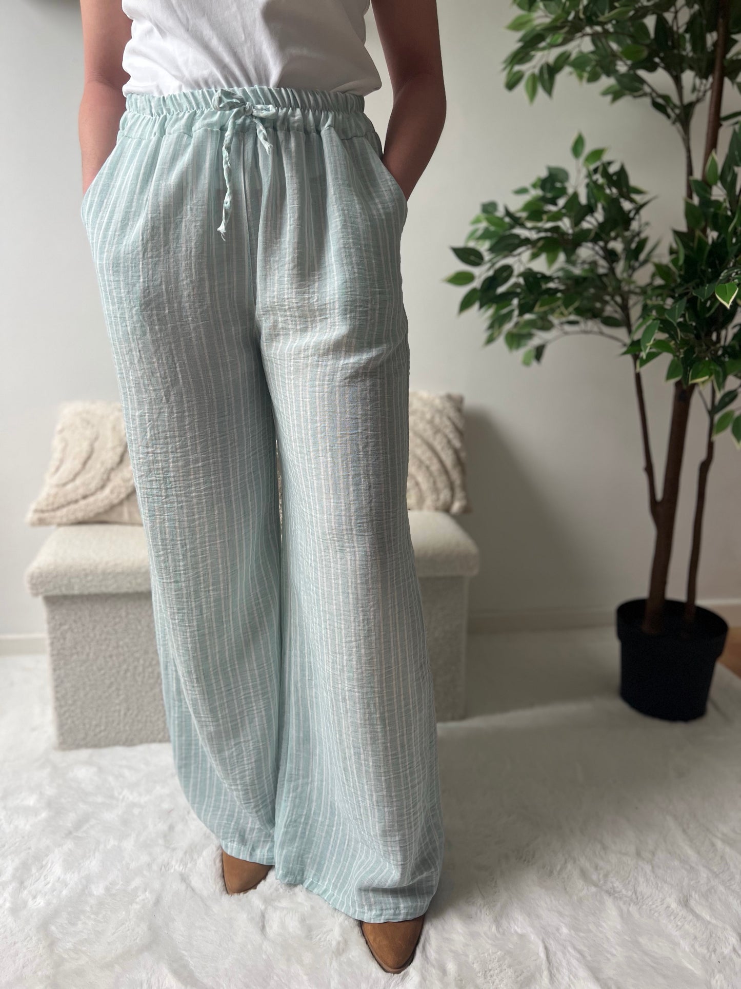 Pantalon rayé ARIA bleu