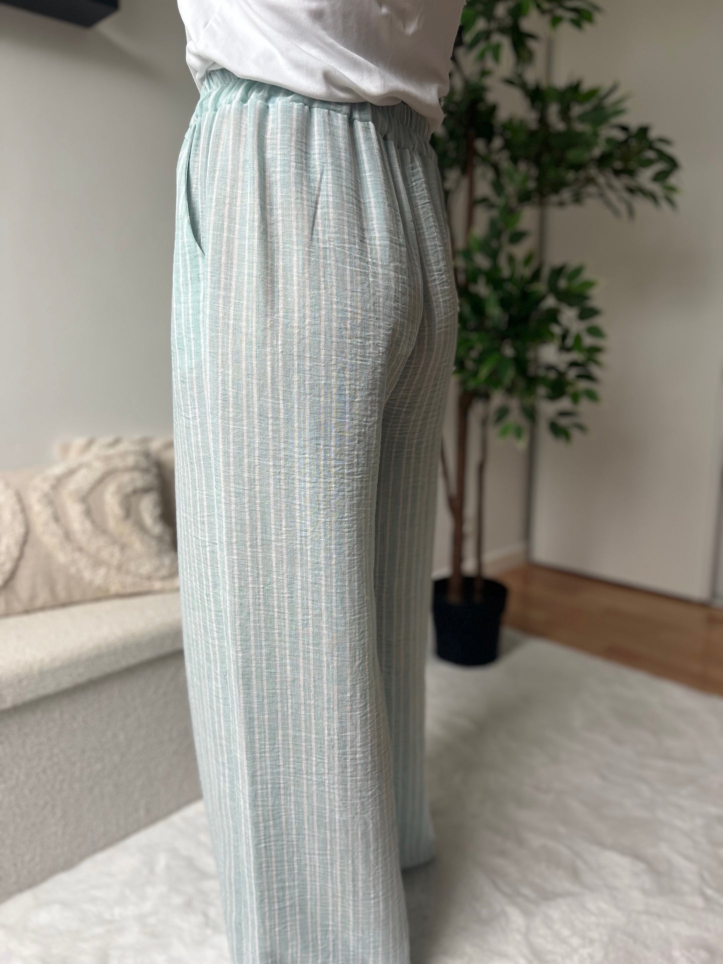 Pantalon rayé ARIA bleu