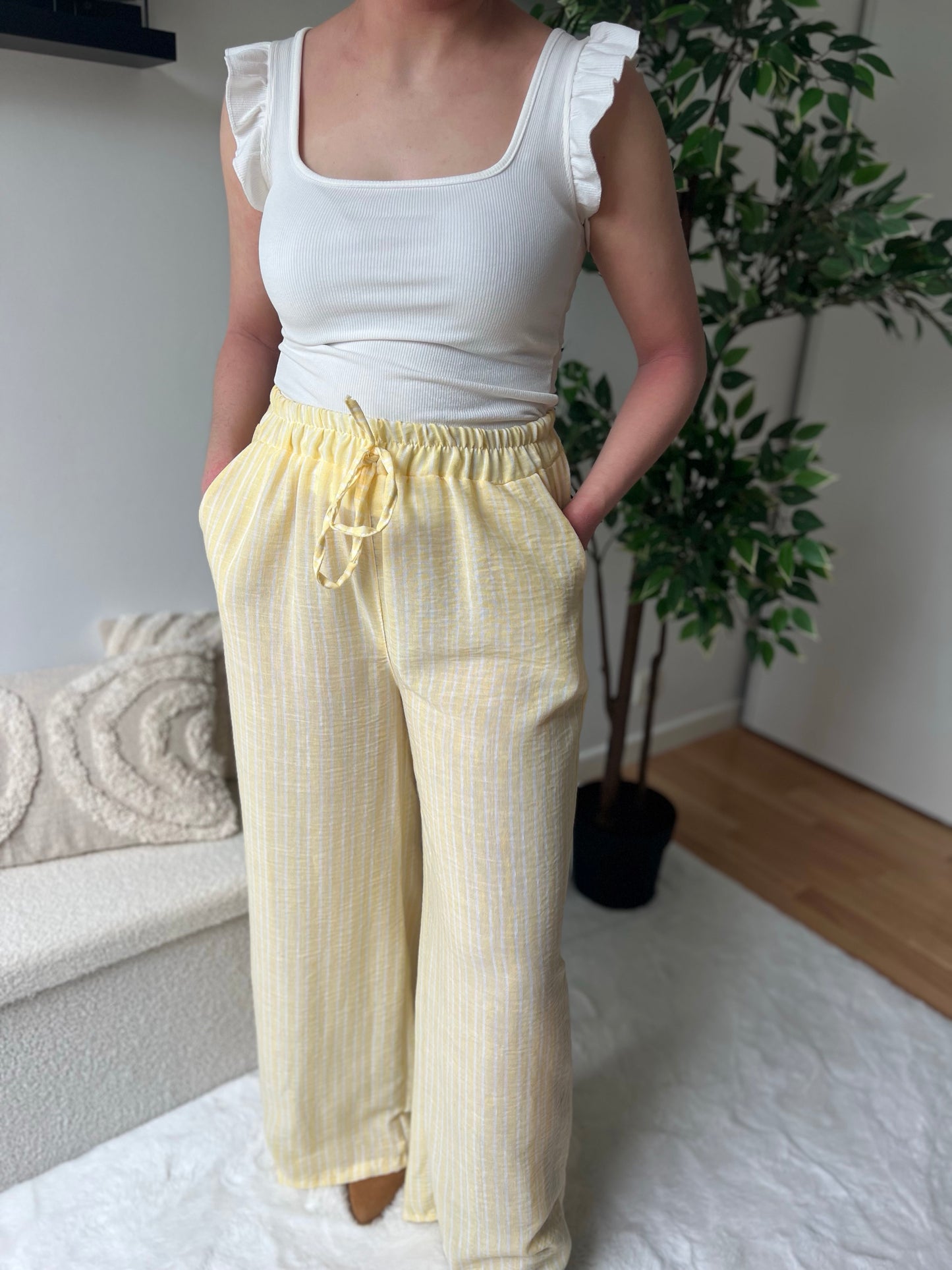 Pantalon rayé ARIA jaune
