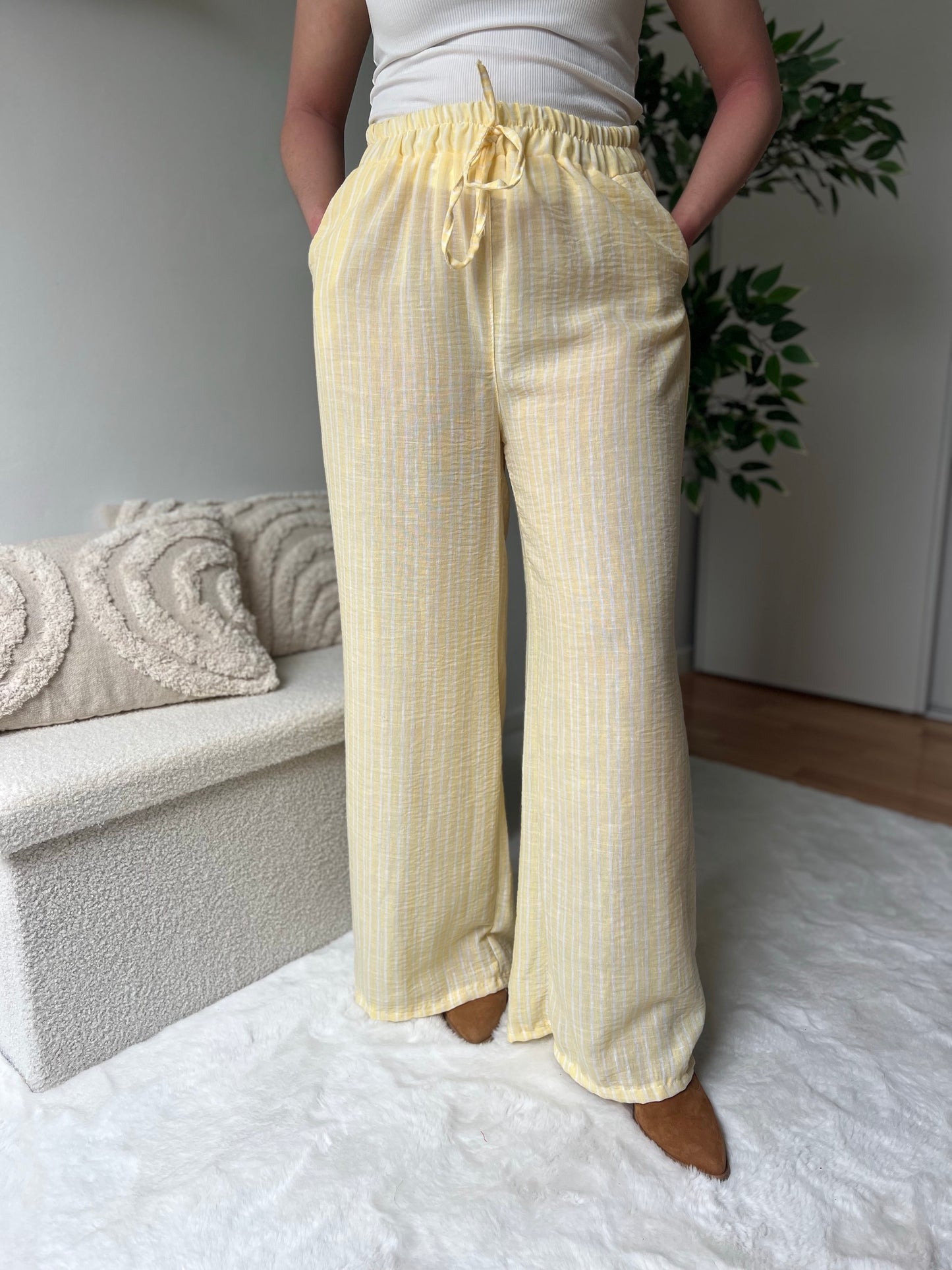 Pantalon rayé ARIA jaune