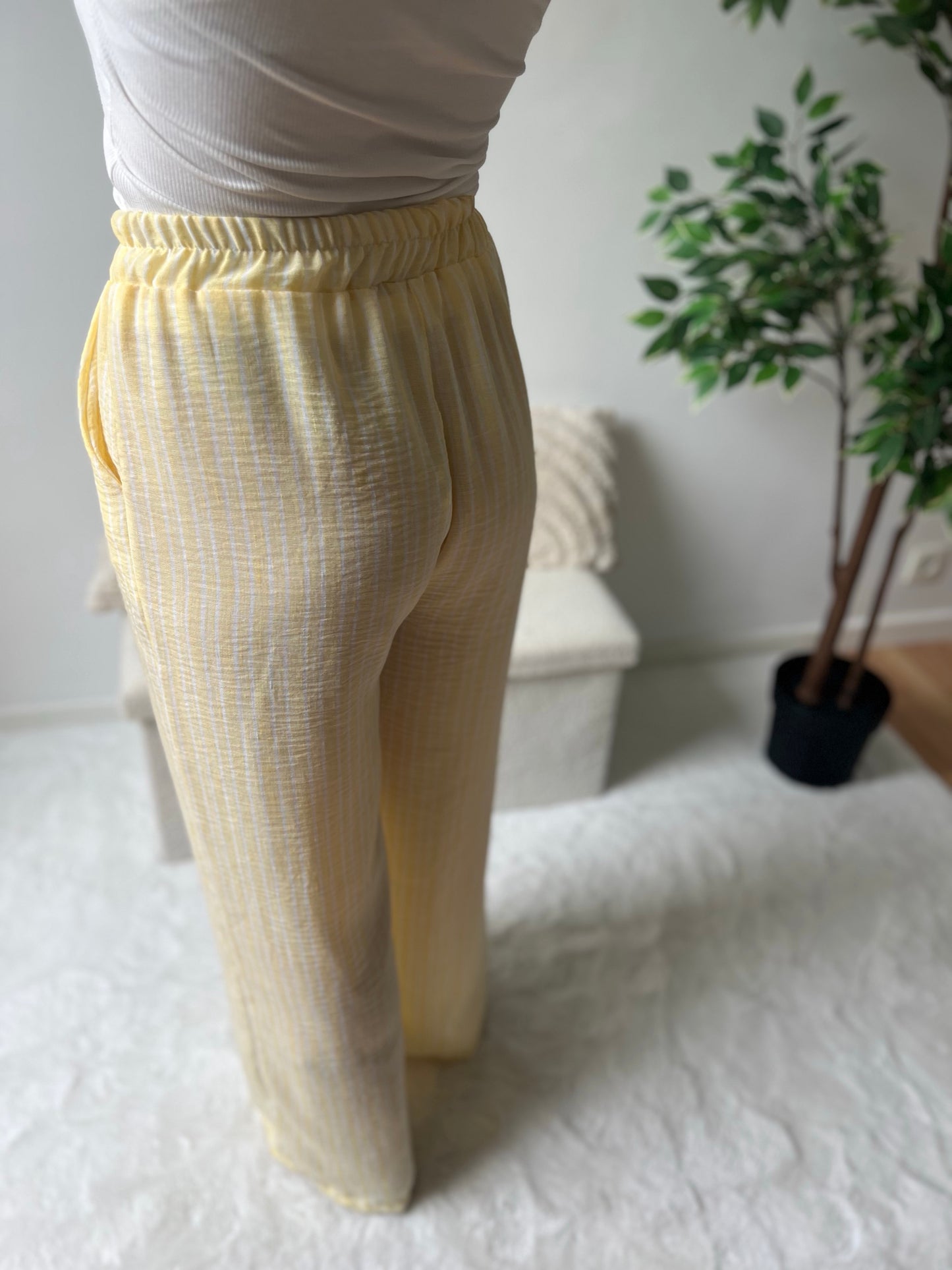 Pantalon rayé ARIA jaune