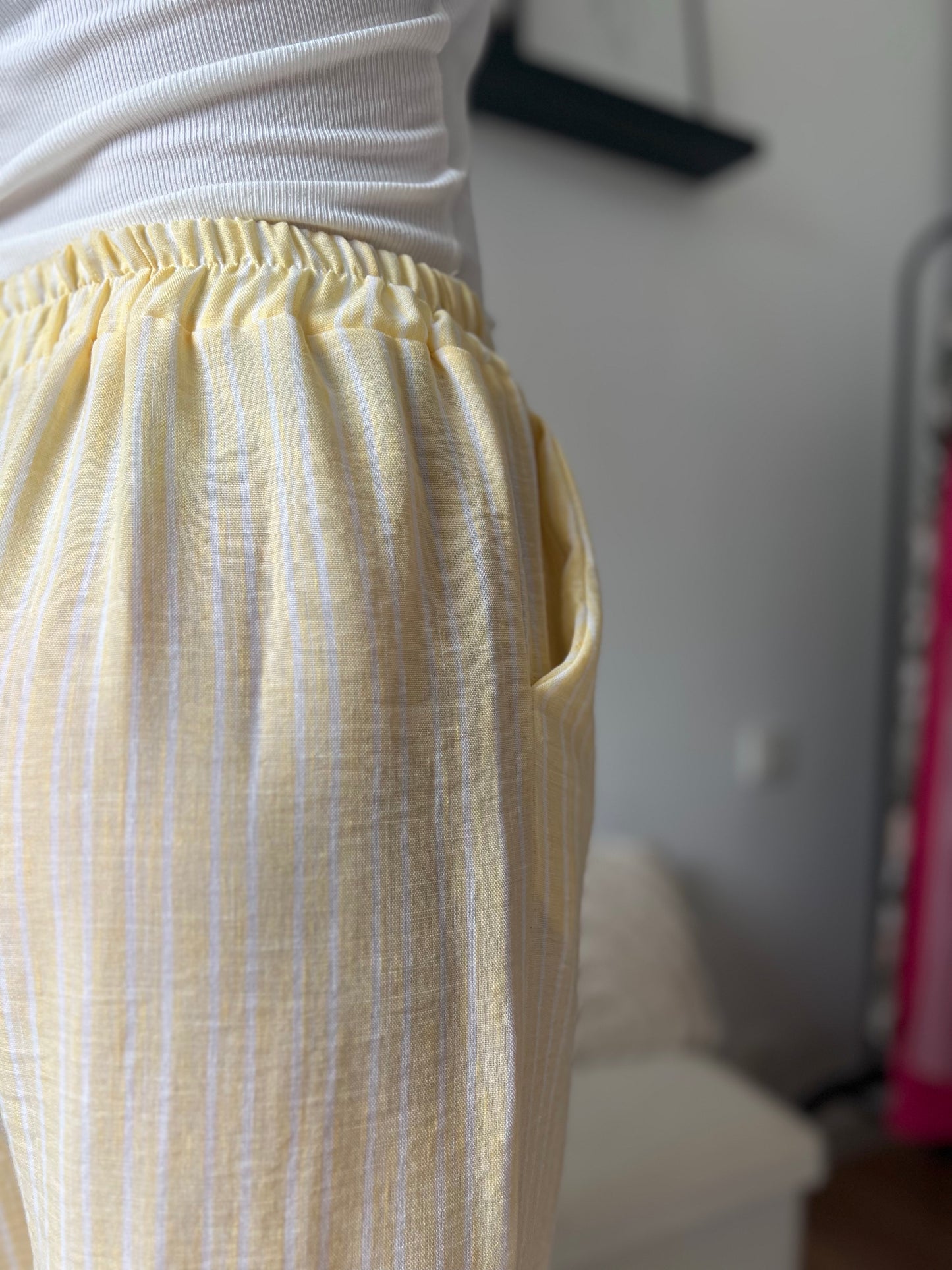 Pantalon rayé ARIA jaune