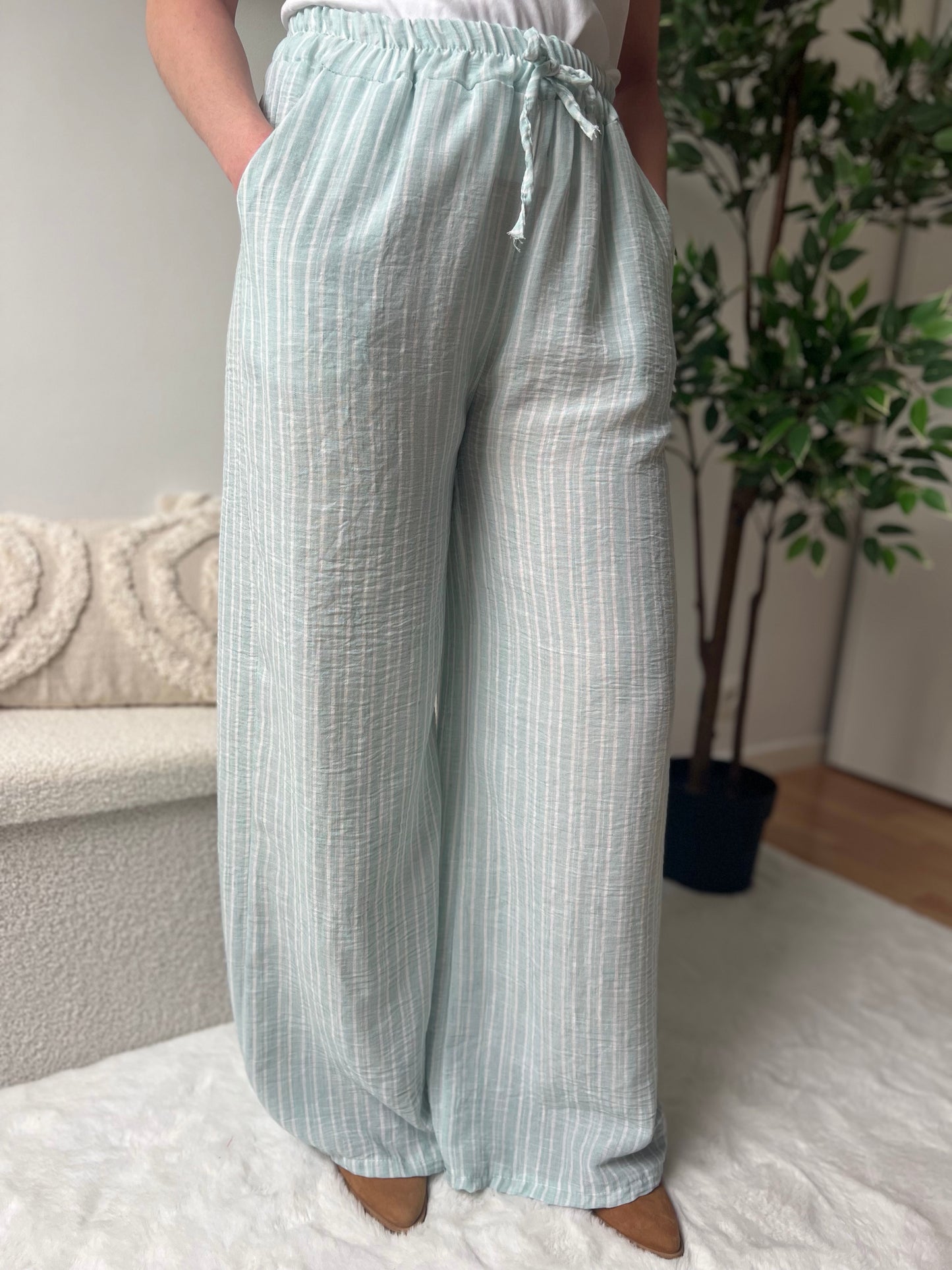 Pantalon rayé ARIA bleu