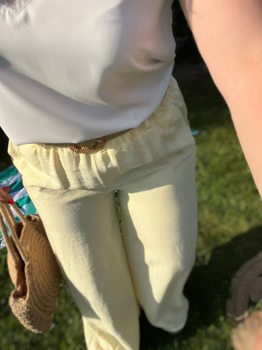 Pantalon fluide CHLOE jaune