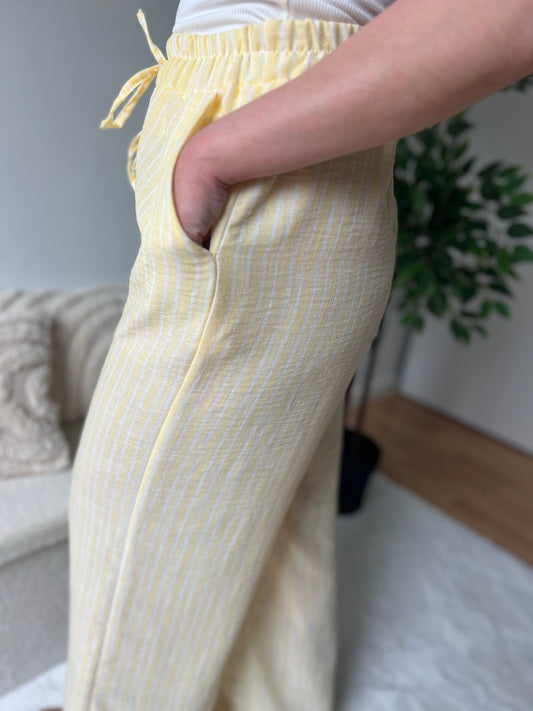 Pantalon rayé ARIA jaune