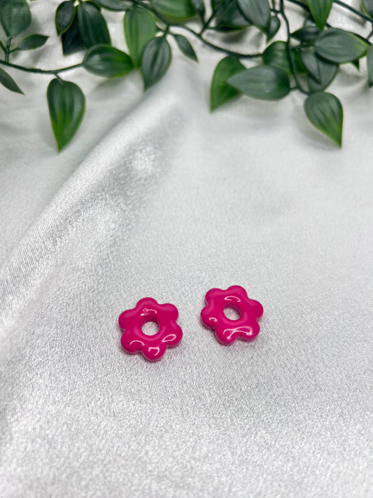 Pampilles FLEUR fushia pour boucles interchangeables