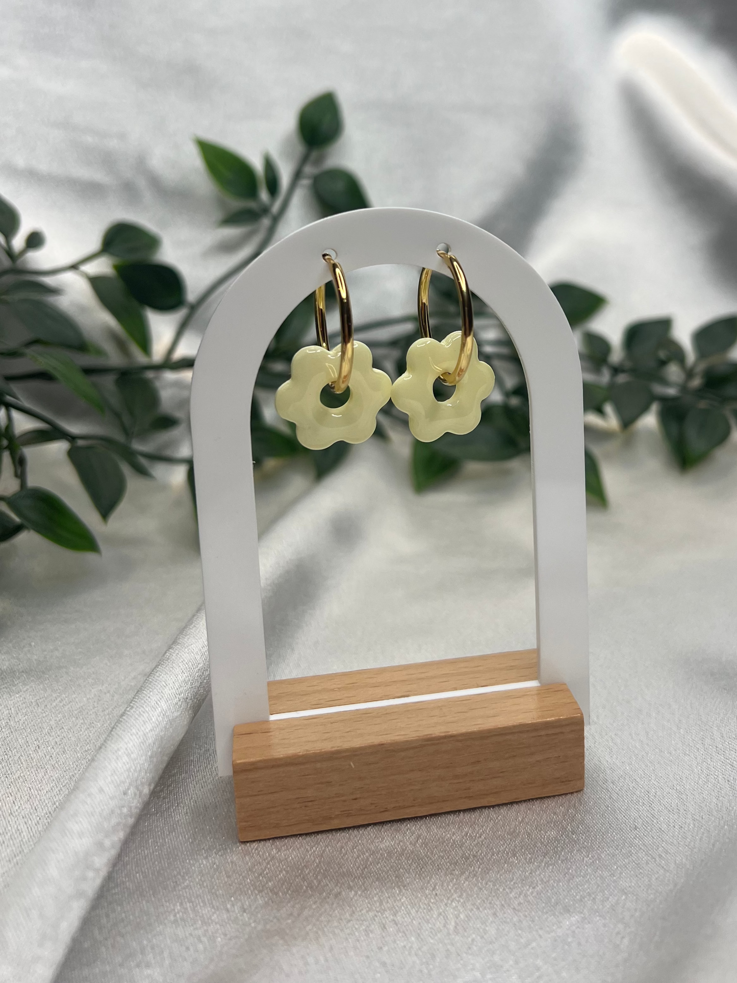 Pampilles FLEUR jaunes pour boucles interchangeables