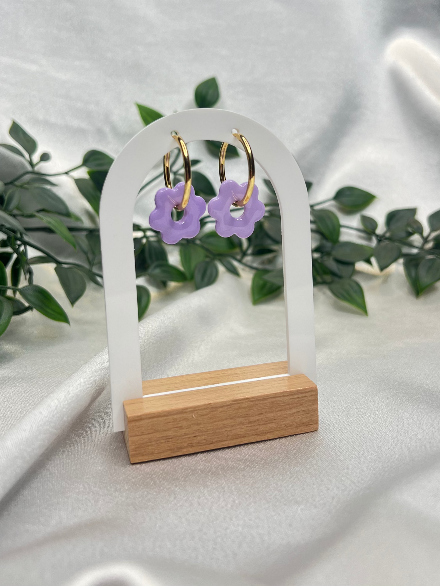 Pampilles FLEUR lila pour boucles interchangeables