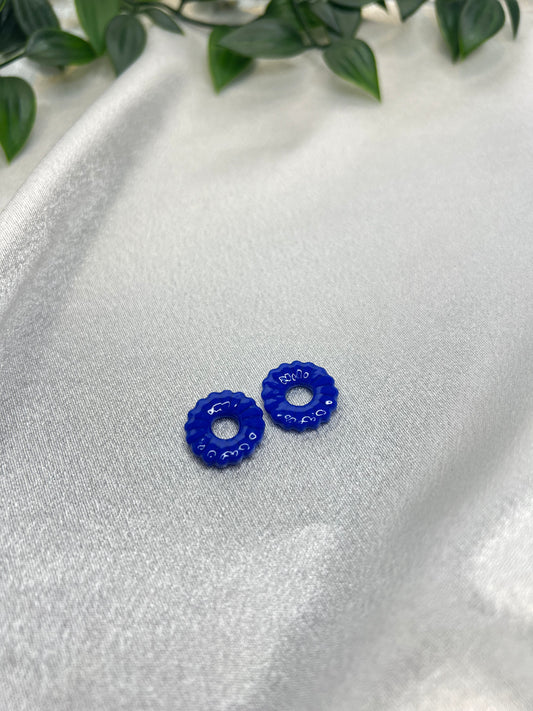 Pampilles FLEUR ronde BLEU ROI pour boucles interchangeables