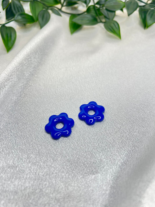 Pampilles FLEUR BLEU ROI pour boucles interchangeables