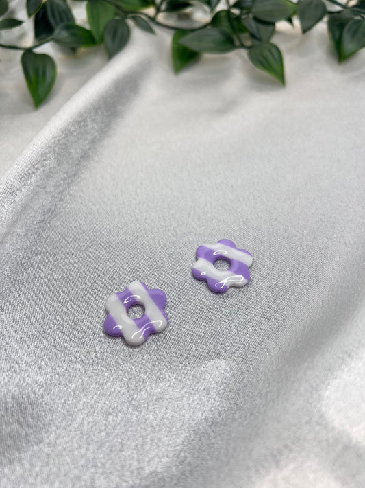 Pampilles FLEUR lila rayé pour boucles interchangeables