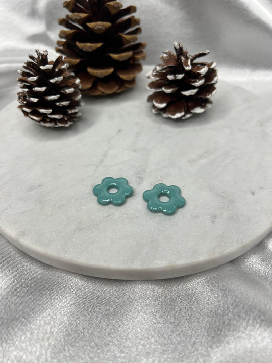 Pampilles FLEUR vert d'eau pour boucles interchangeables