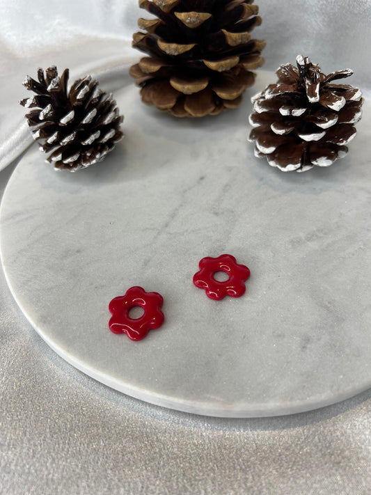 Pampilles FLEUR rouge pour boucles interchangeables