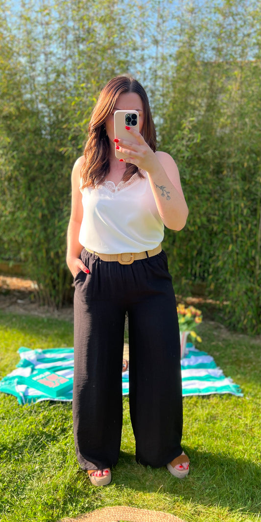 Pantalon fluide CHLOE noir