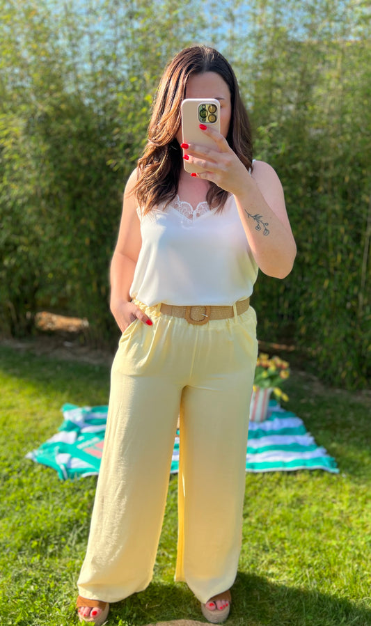 Pantalon fluide CHLOE jaune
