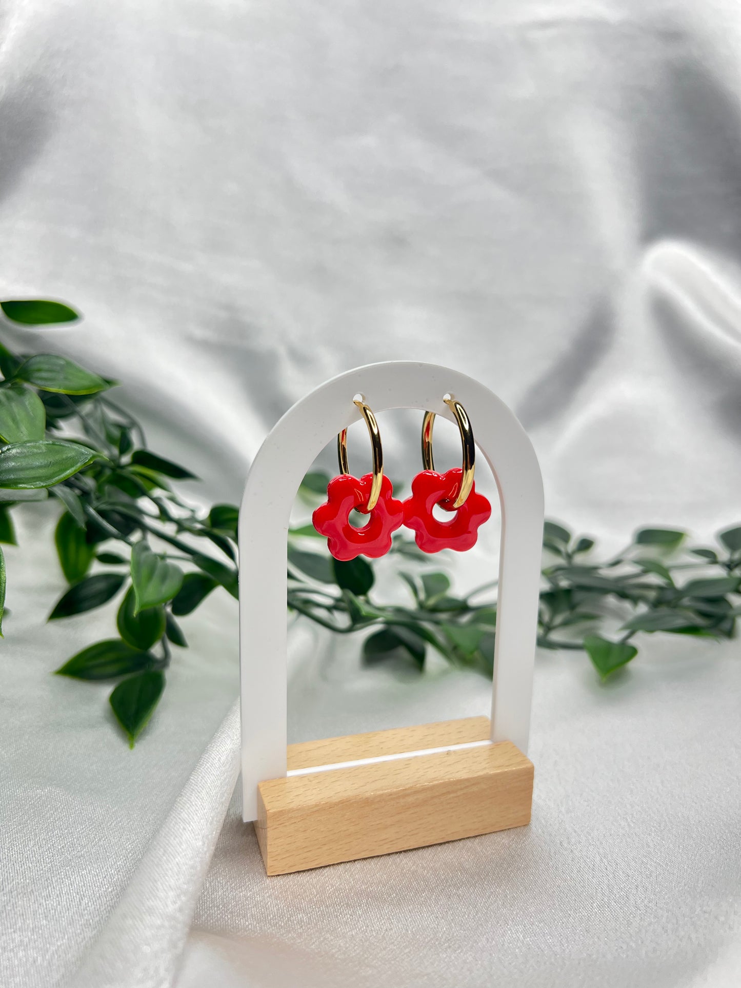 Pampilles FLEUR orange sanguine pour boucles interchangeables