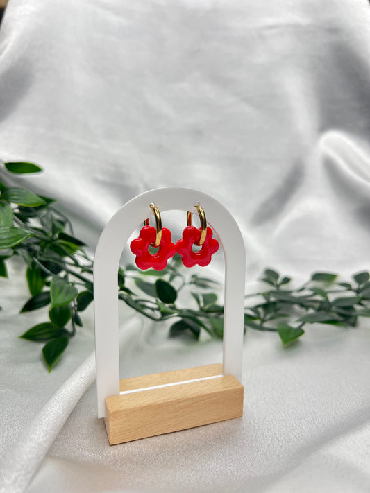 Pampilles FLEUR orange sanguine pour boucles interchangeables