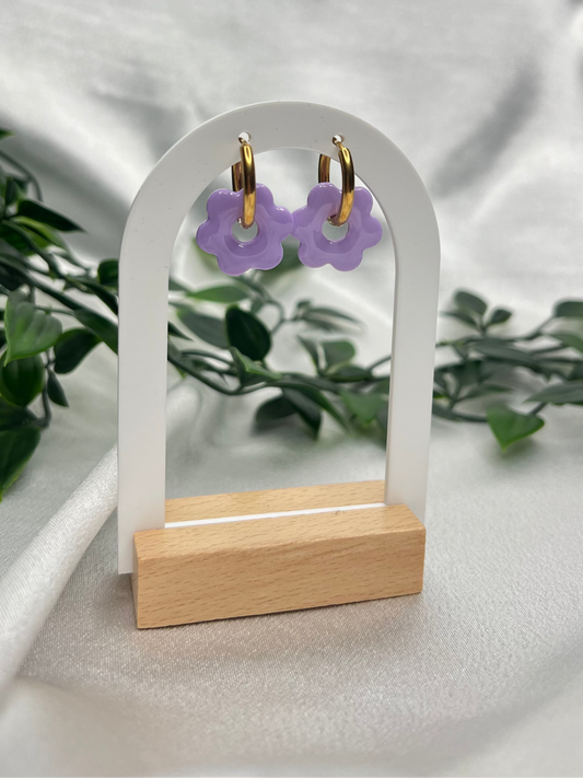 Pampilles FLEUR lila pour boucles interchangeables