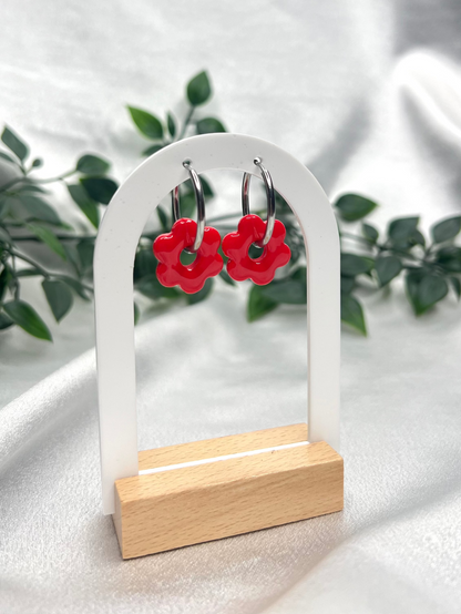 Pampilles FLEUR orange sanguine pour boucles interchangeables