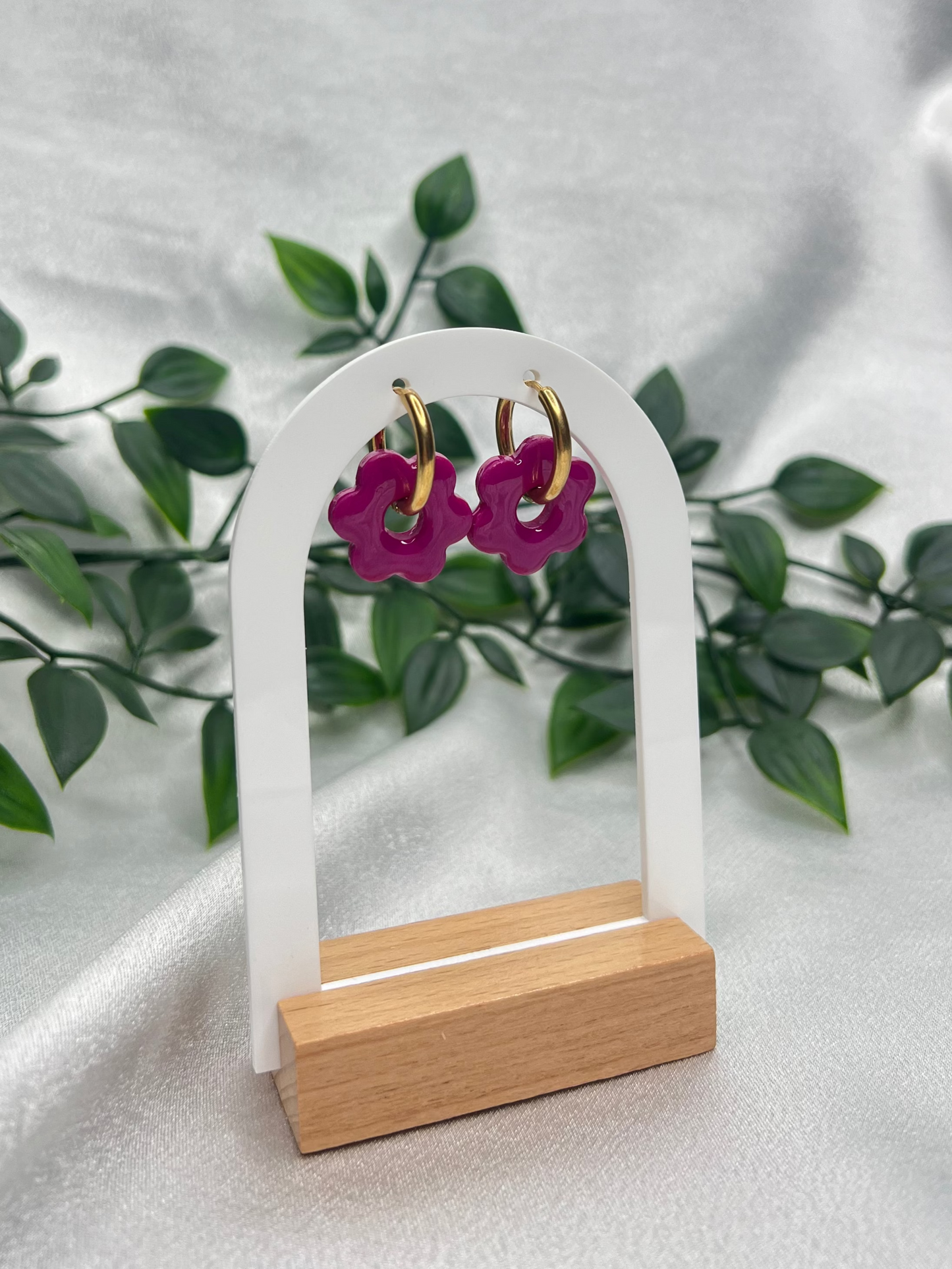 Pampilles FLEUR violet pour boucles interchangeables