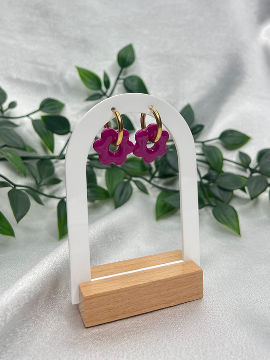 Pampilles FLEUR violet pour boucles interchangeables