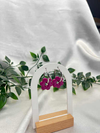 Pampilles FLEUR violet pour boucles interchangeables