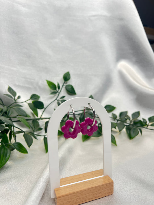 Pampilles FLEUR violet pour boucles interchangeables