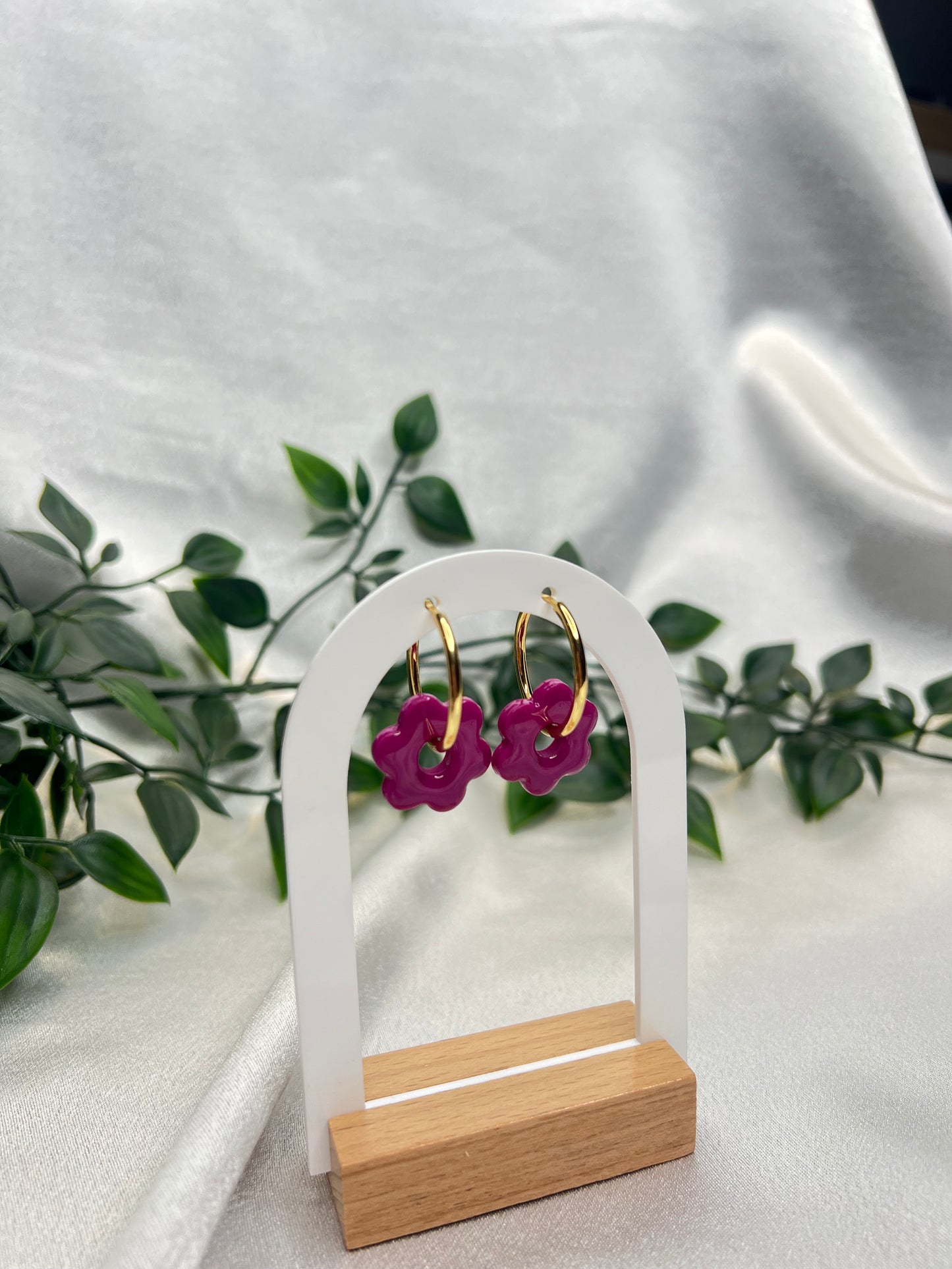 Pampilles FLEUR violet pour boucles interchangeables