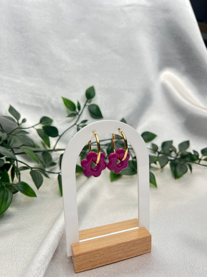 Pampilles FLEUR violet pour boucles interchangeables