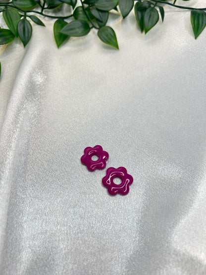 Pampilles FLEUR violet pour boucles interchangeables