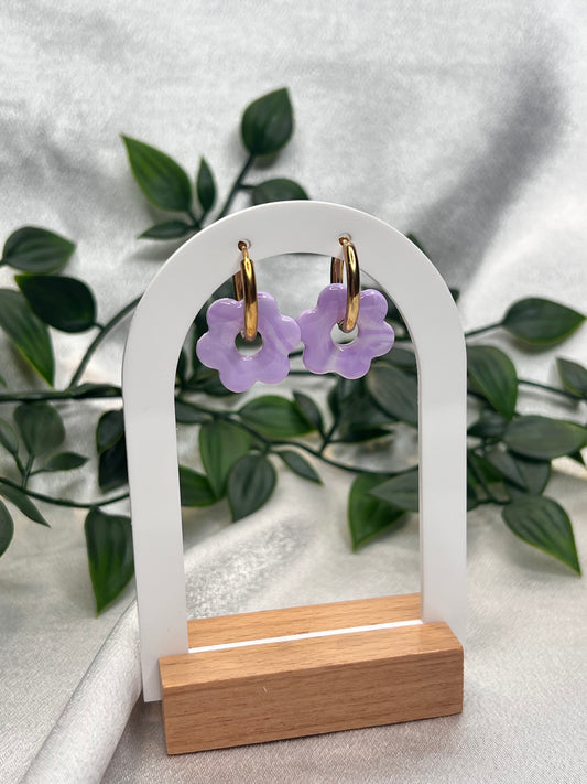 Pampilles FLEUR lila nuancé pour boucles interchangeables
