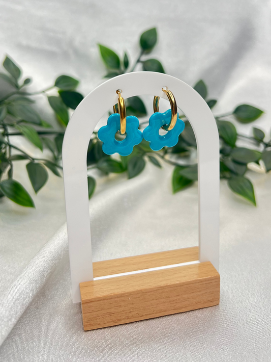 Pampilles FLEUR turquoise pour boucles interchangeables