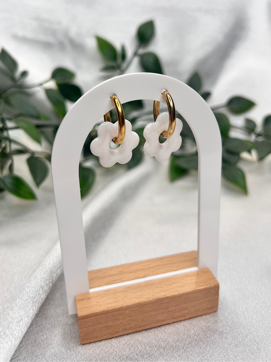 Pampilles FLEUR blanc pour boucles interchangeables