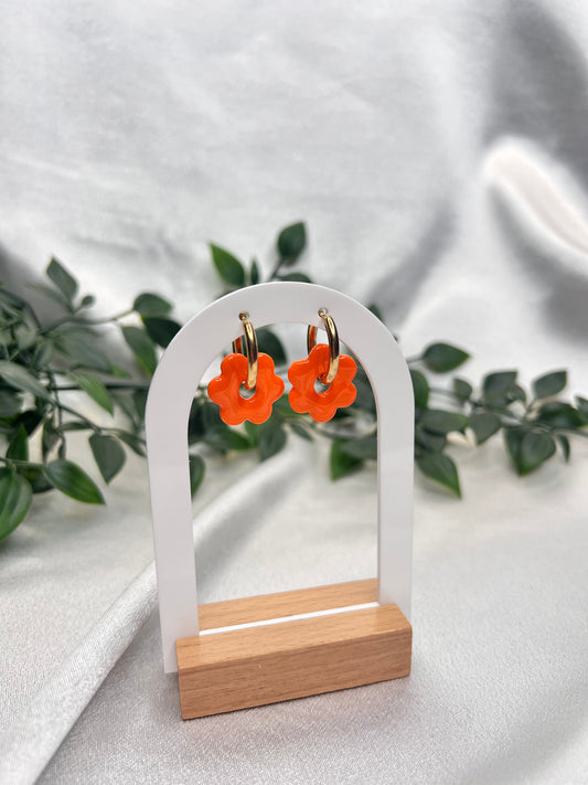 Pampilles FLEUR orange pour boucles interchangeables