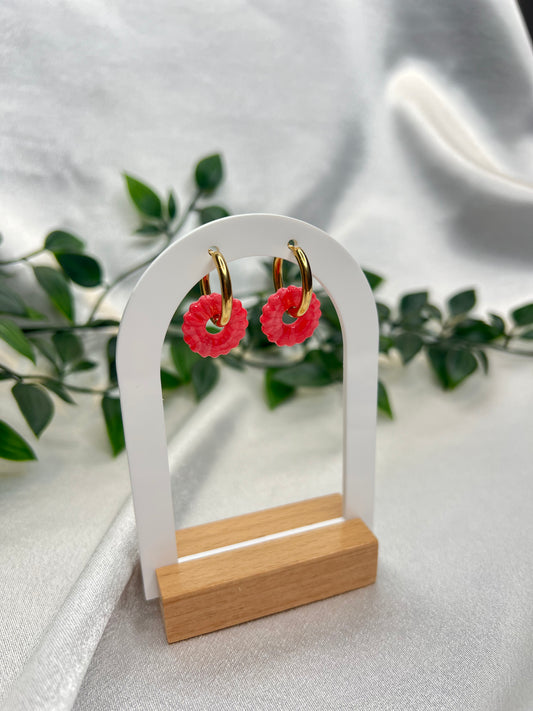 Pampilles rondes pamplemousse pour boucles interchangeables