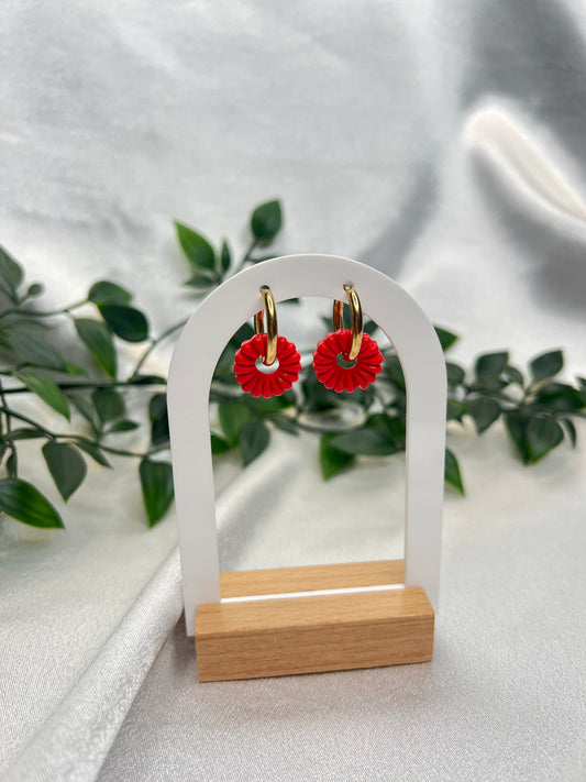 Pampilles rondes orange sanguine pour boucles interchangeables