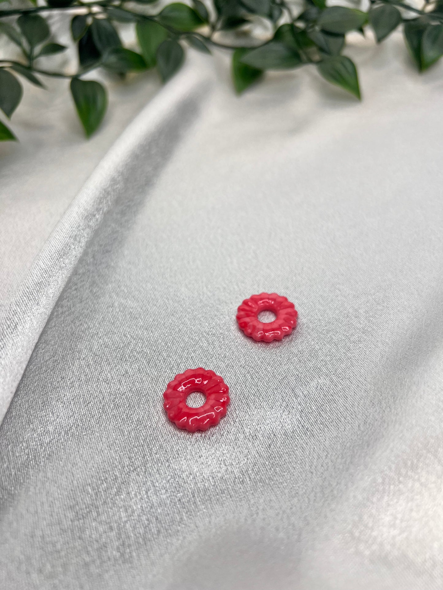 Pampilles rondes pamplemousse pour boucles interchangeables