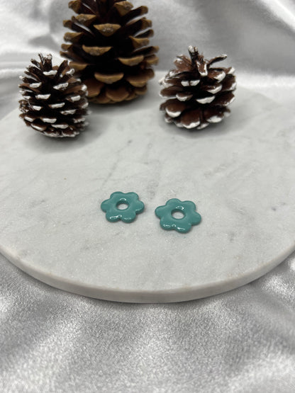 Pampilles FLEUR vert d'eau pour boucles interchangeables