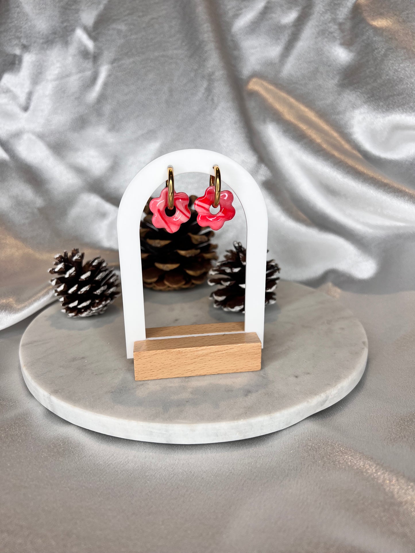 Pampilles FLEUR rose nuancé pour boucles interchangeables