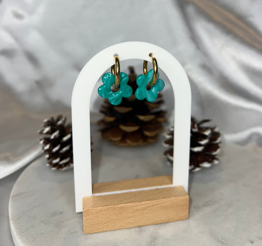 Pampilles FLEUR vert nuancé pour boucles interchangeables