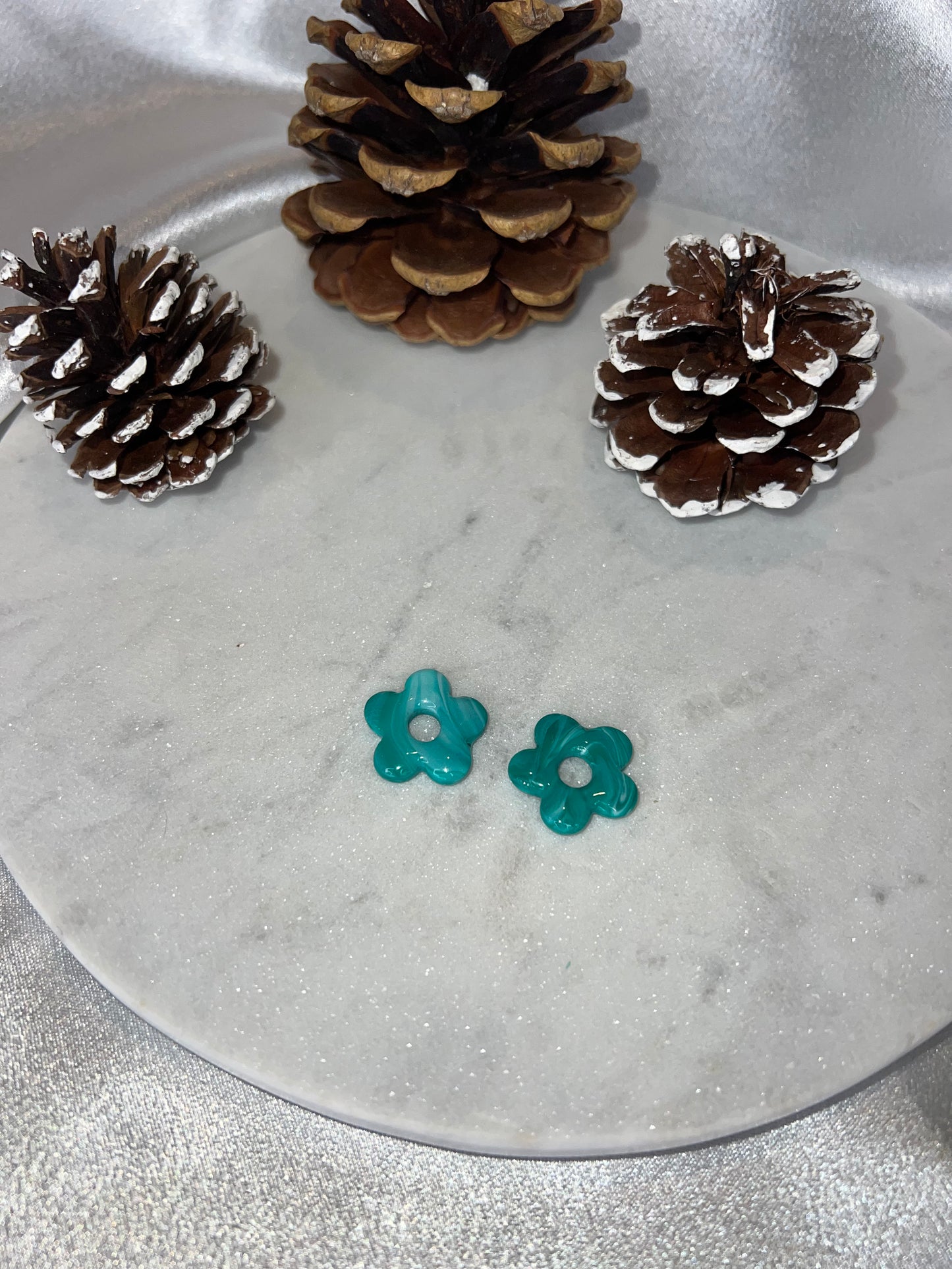 Pampilles FLEUR vert nuancé pour boucles interchangeables