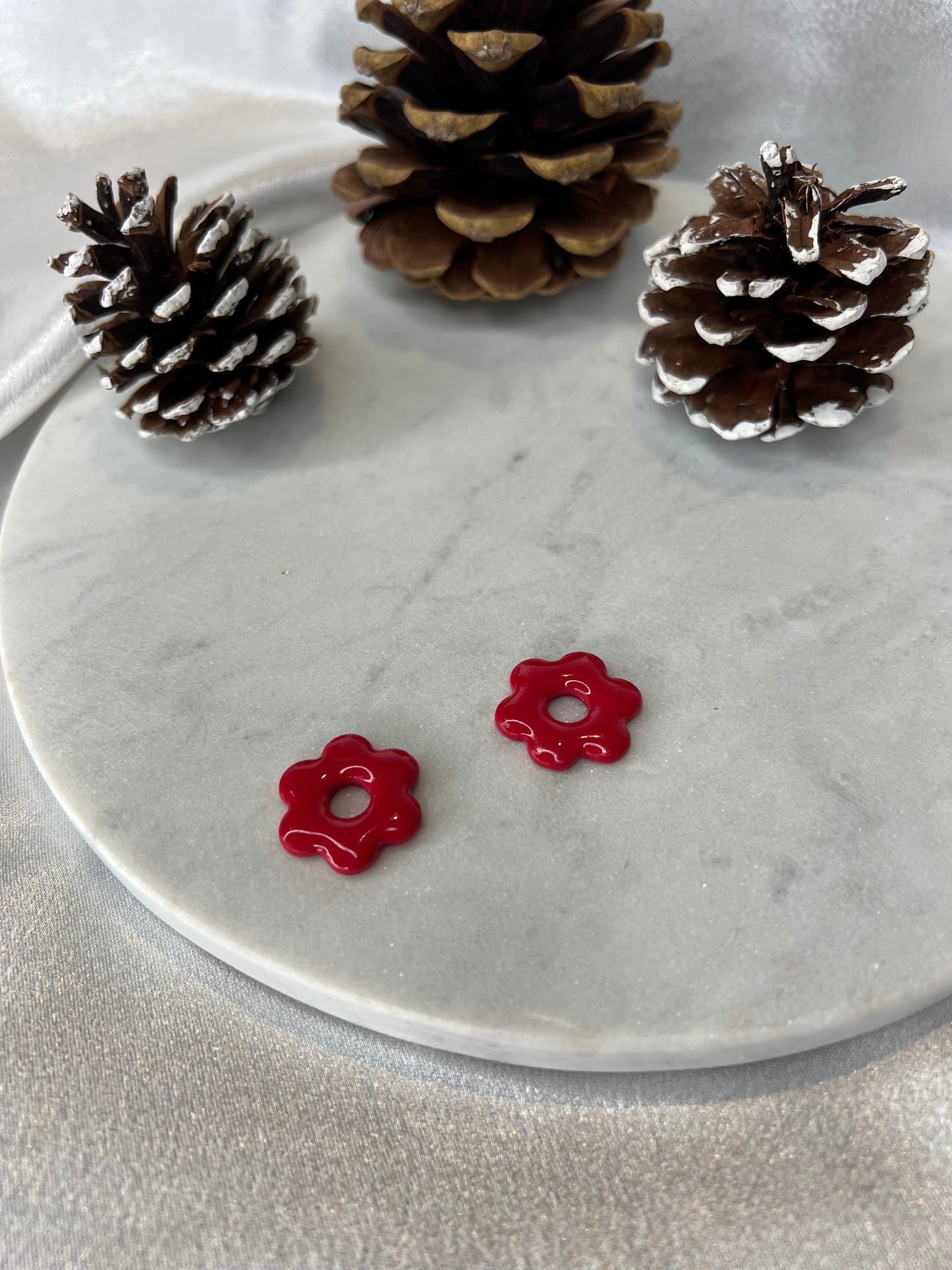 Pampilles FLEUR rouge pour boucles interchangeables