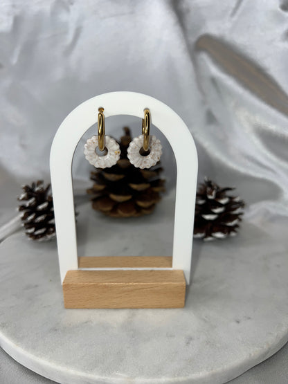 Pampilles rondes blanc or pour boucles interchangeables