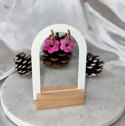 Pampilles FLEUR rose nuancé pour boucles interchangeables