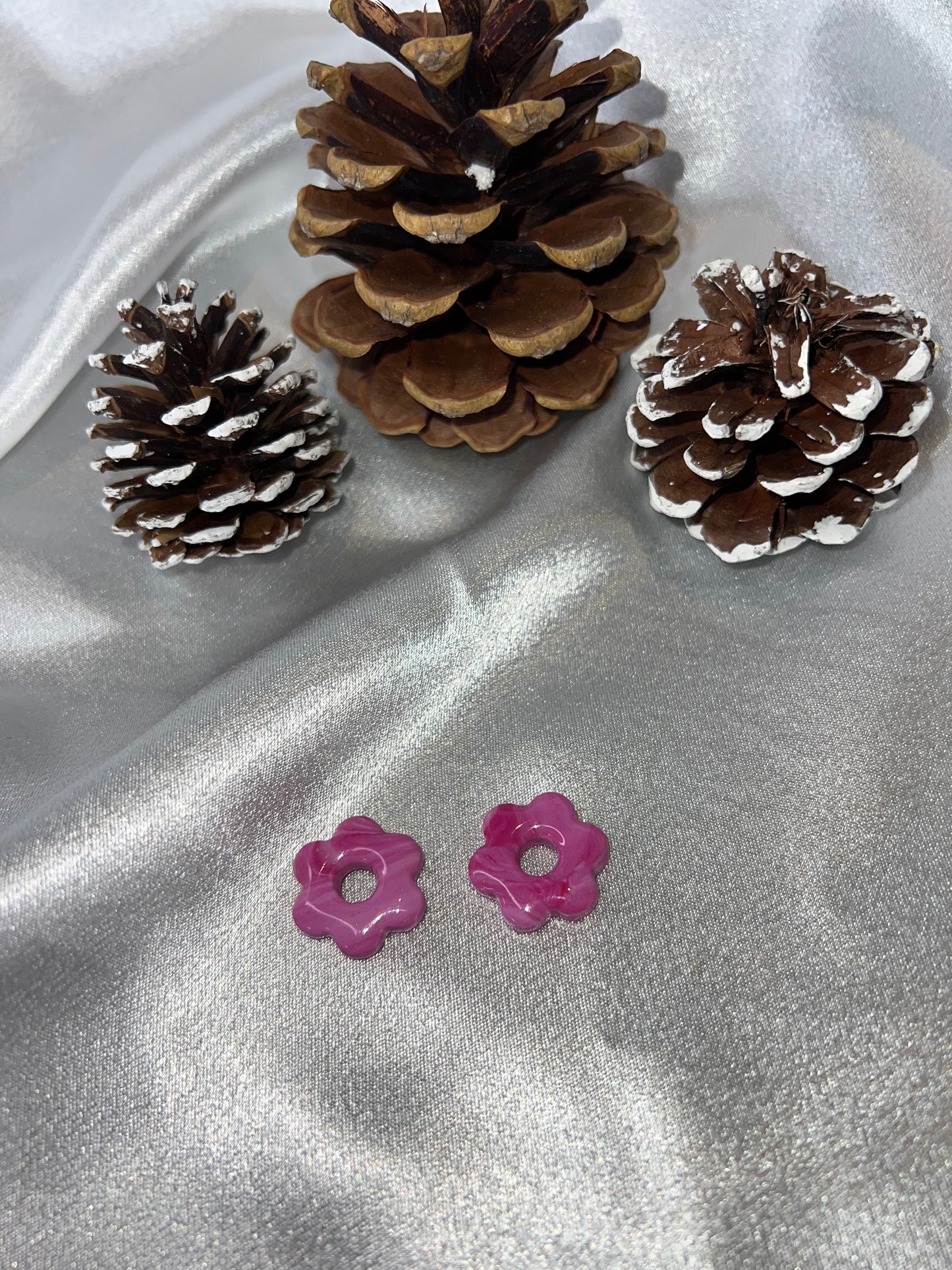 Pampilles FLEUR rose nuancé pour boucles interchangeables