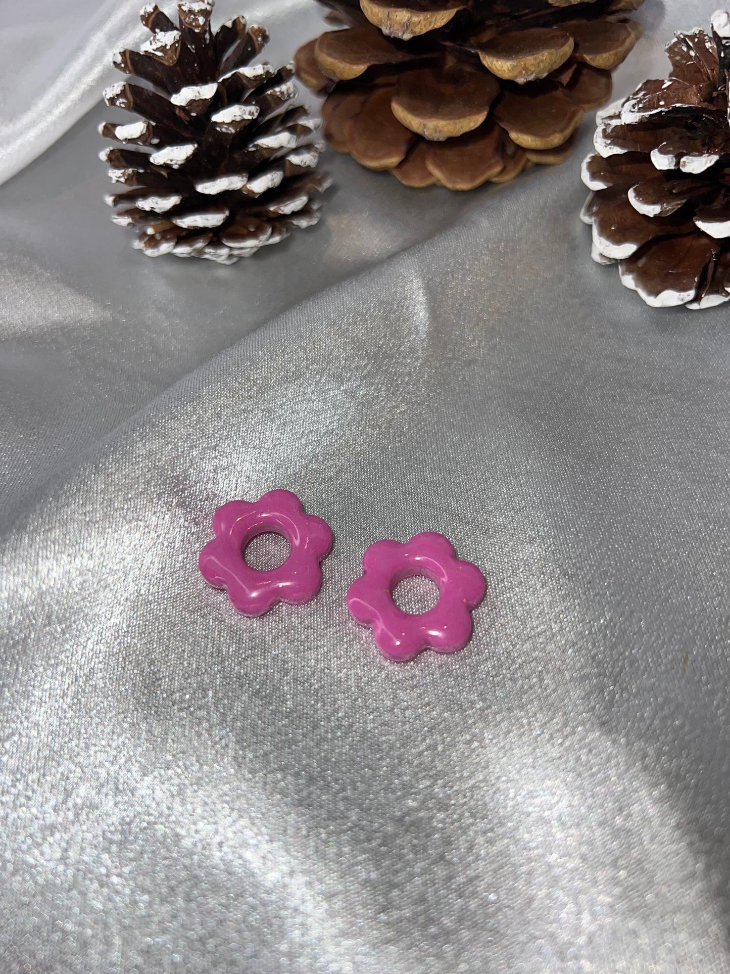 Pampilles FLEUR rose pour boucles interchangeables