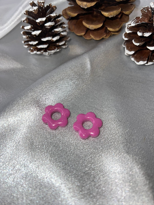 Pampilles FLEUR rose pour boucles interchangeables