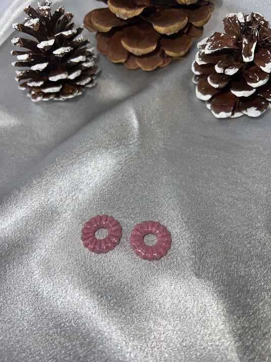 Pampilles ronde rose à paillettes pour boucles interchangeables