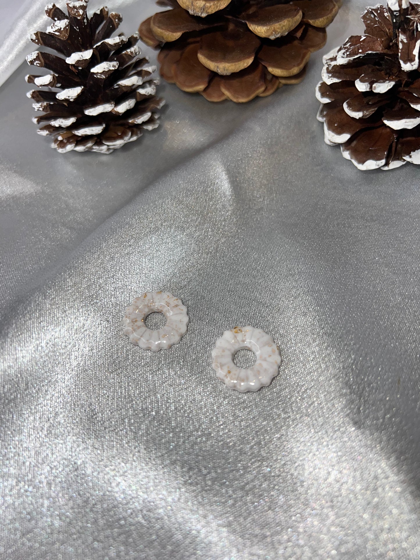 Pampilles rondes blanc or pour boucles interchangeables