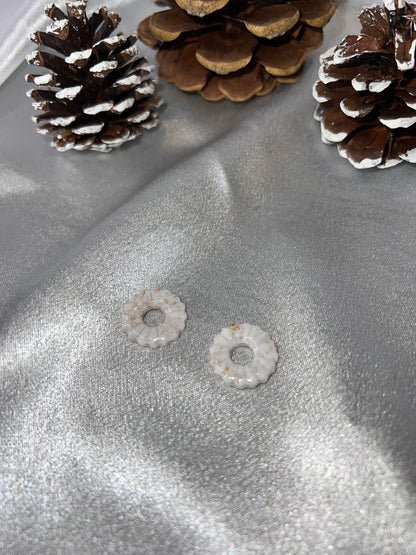 Pampilles rondes blanc or pour boucles interchangeables